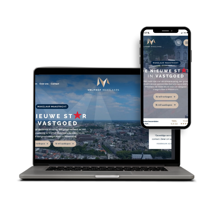 mockup vrijthof makelaars telefoon + laptop
